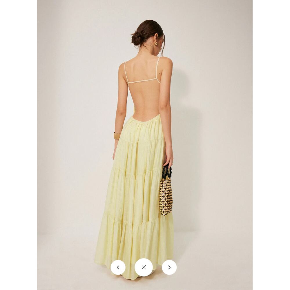 NWT Commense Pleated Backless Tiered Cami Dress Sz M - Picture 4 of 5